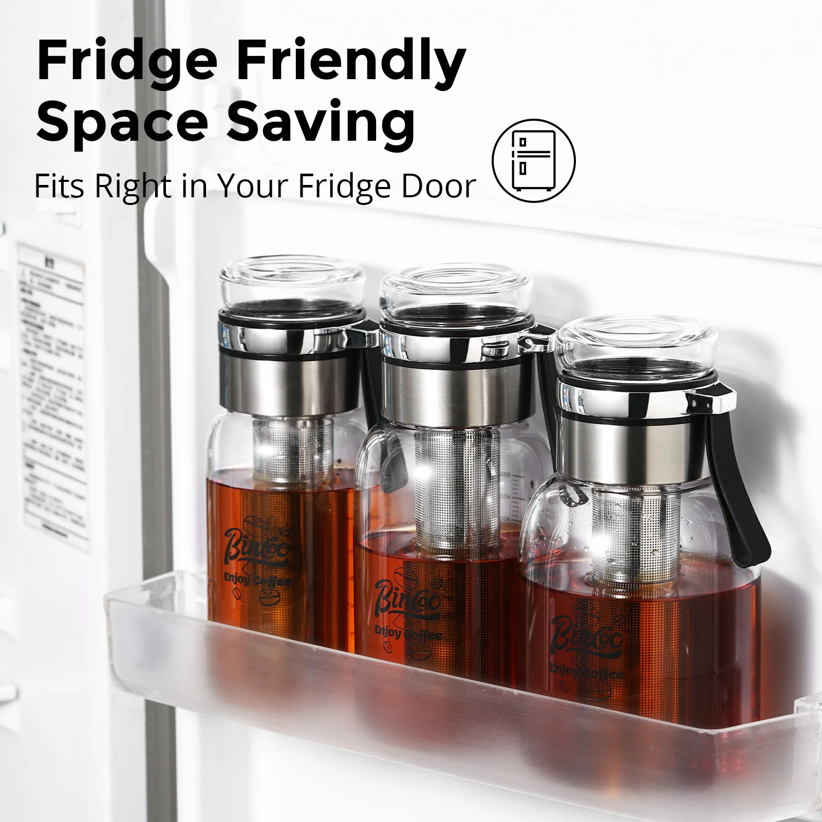 Picture 3: Bincoo Cold Brew Coffee Maker Iced Coffee Maker With Stainless Steel Long Tea Infuser Airtight Cold Brew Pitcher
