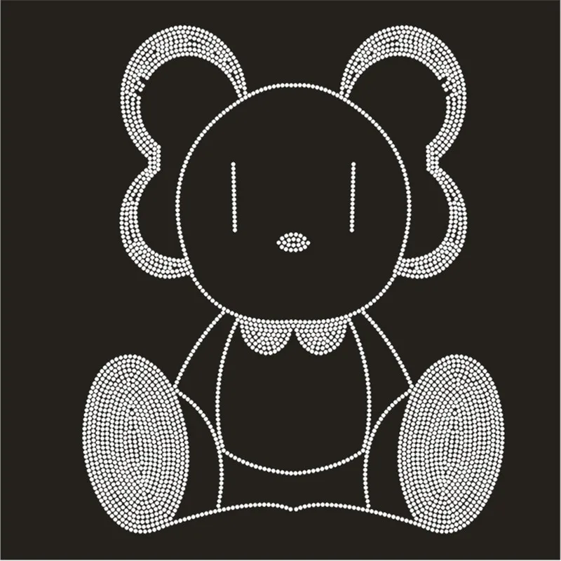 Little Bear Iron On Stickers for Women, Rhinestone, Iron On, Heat Transfers, Crystal Patches, Felt Applique, Custom Design