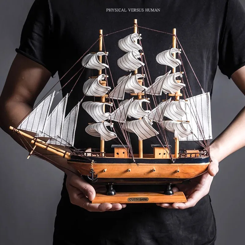 Simulation pirate boat Room Ornaments,Handmade Wooden Ship,Home Decoration,Study Office Decoration,Children\'s Day,Birthday Gift