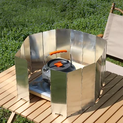 8/10/12/14/16 Platten Gasherd Windschutz Outdoor Camping Picknick Koch brenner faltbare wind dichte Windschutz scheibe aus Aluminium legierung