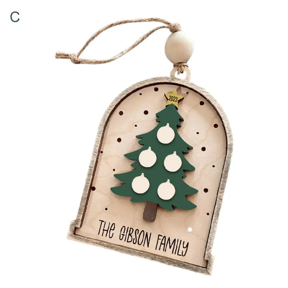 

Xmas Tree Pendant Xmas Party Decor Christmas Wooden Pendant with Lanyard Festive Family Tree Hanging Decoration Smooth Edge