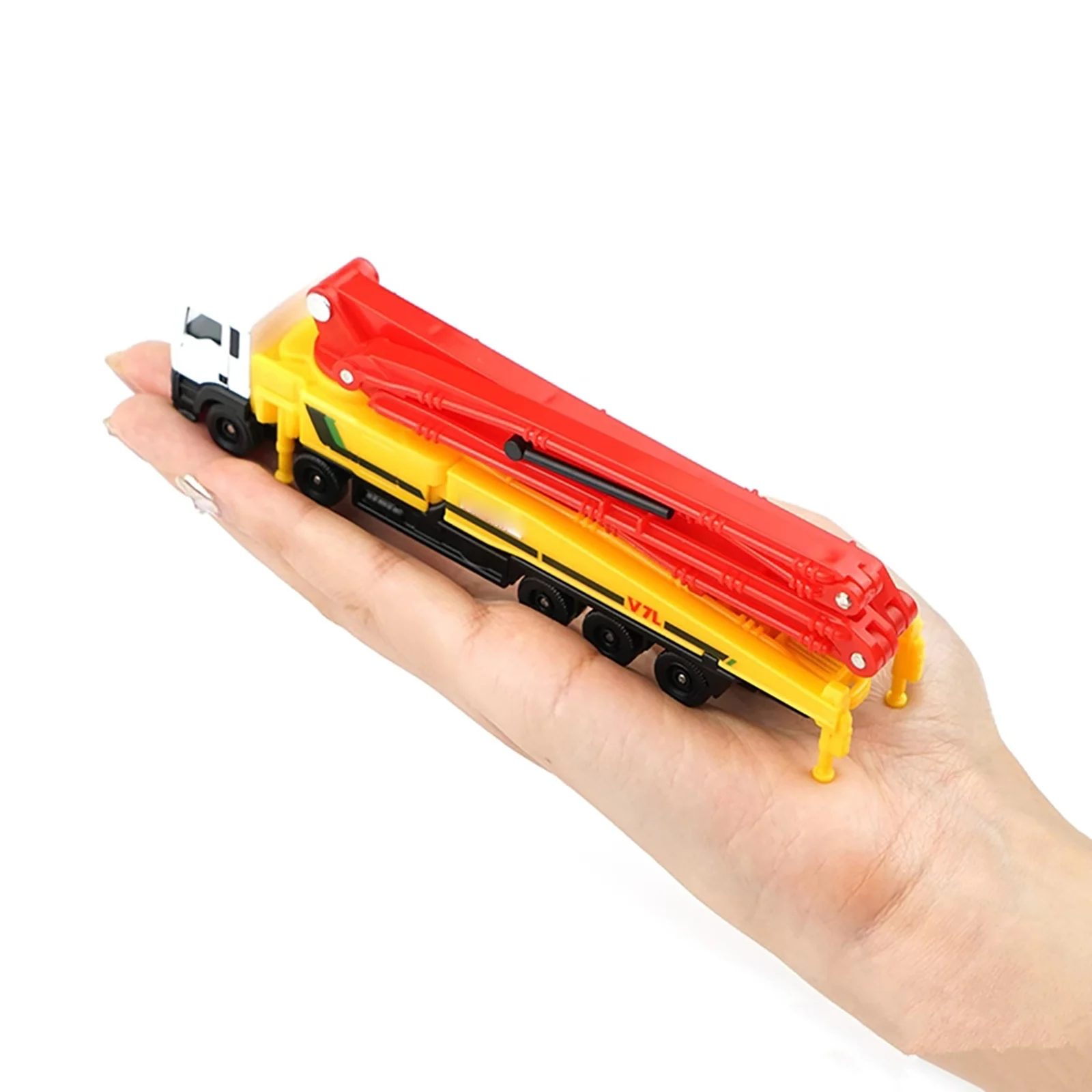 1:100 عالية محاكاة شاحنة مضخة الخرسانة مصغرة لودر أطفال بالريموت كنترول سيارة سبيكة دييكاست نموذج عرض ديكور المنزل الصبي هدية لعبة