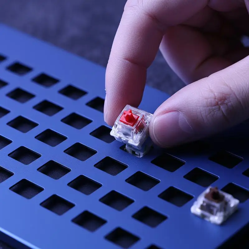 500Pcs Hot‑Swappable Mechanical Keyboard Switches Dust‑Proof Blue Red Brown Switch For DIY Keyboard With Keycap Puller