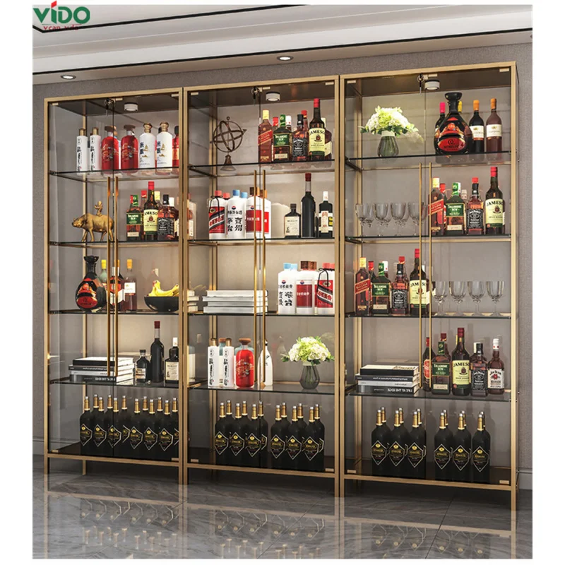 

Customize.Modern Glass Wine Cabinet and Wall Mount Rack with Glass Holder Living Room Home Bar