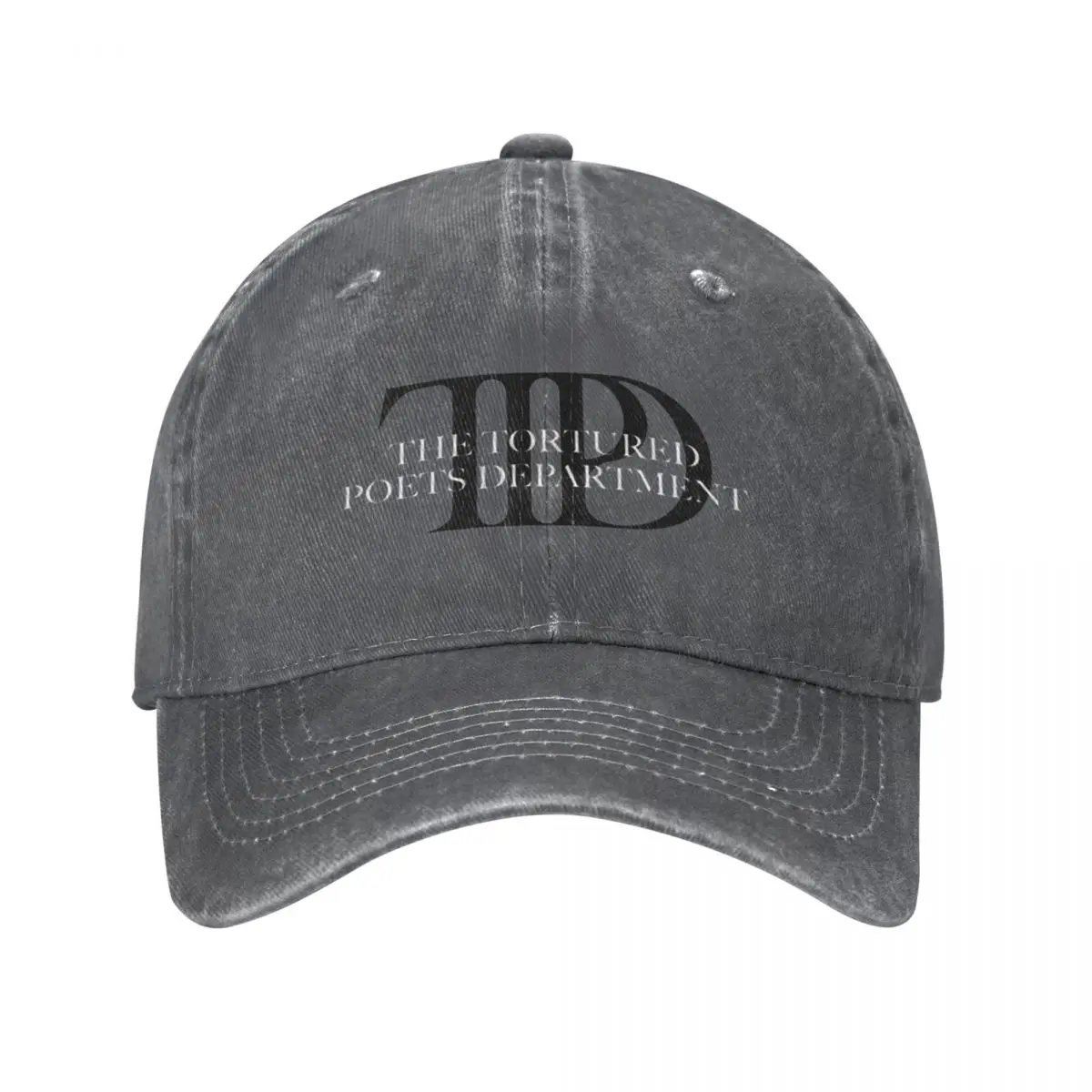 Black TTPD The Tortured Poets Department Music Retro Cowboy Washed Baseball Caps Denim Sunscreen Hat Rock Women Snapback Cap