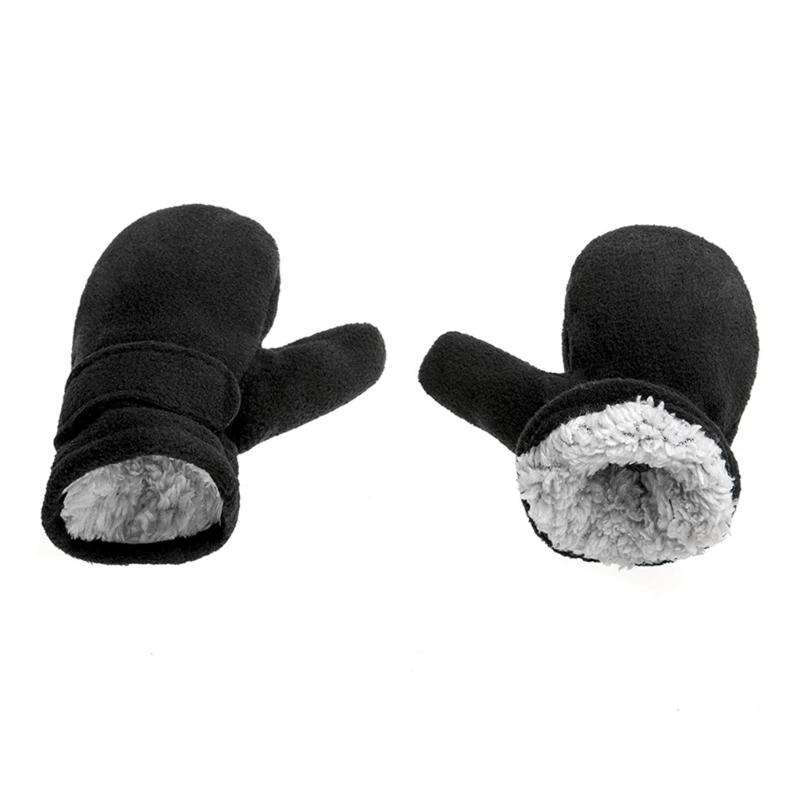 Toddler Infant Kids Winter Mittens Easy-on Baby Boys Girls Warm Thick Fleece Fingerless Gloves For Children Outdoor Hand Warmers