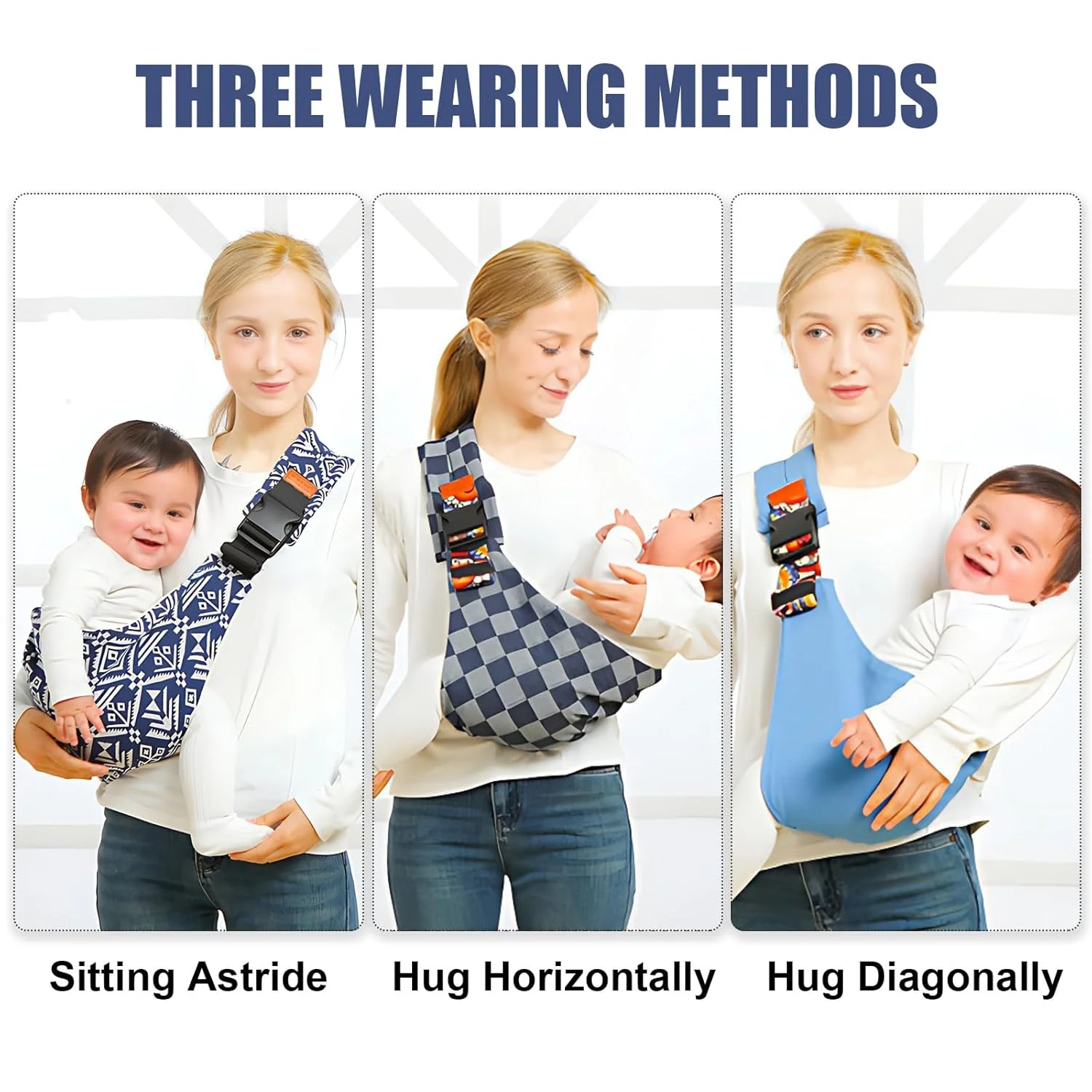 Newborn Baby Carrier Sling Adjustable Crossbody Wrap Infant Holder Baby Bag Hip-seat Ergonomic Support for Hands-Free Carrying view 5