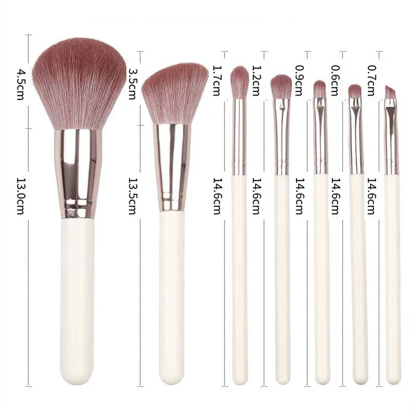 Ensemble de pinceaux de maquillage pour artiste, outils de beauté portables, poils doux, poudre, ombre à barrage, maire, intérieur, 7 ensembles, 8 ensembles