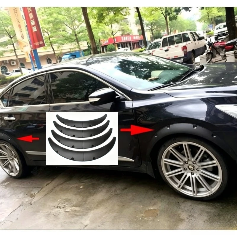Universal Car Fender Flare Wheel Arch Extra Wide Body Kit  Black for Most Car Auto Parts Car Fender Flare Wheel Arch Extra Wide
