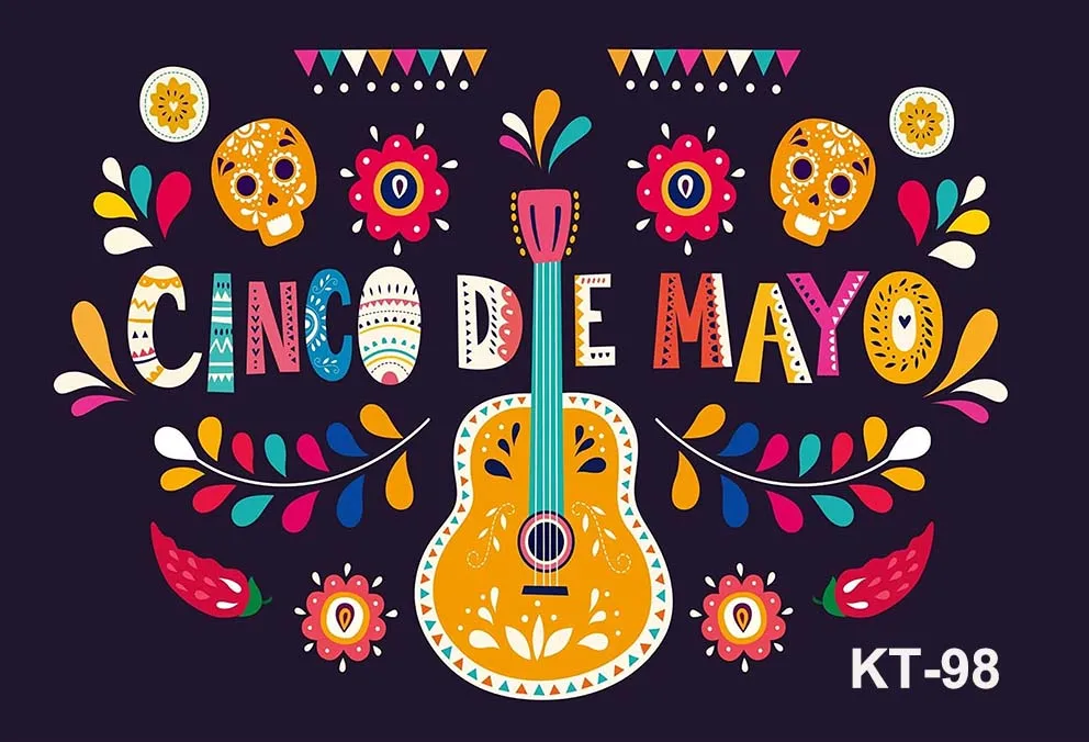 Day of The Dead Backdrop for Mexican Fiesta Sugar Skull Photography Background Dia DE Los Muertos Dress-up Birthday Party Fiesta