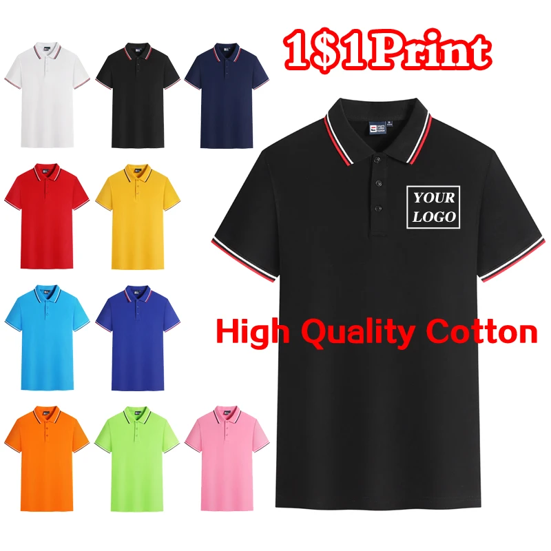 Polo de algodón de alta calidad con logotipo impreso personalizado, camisa Cultural, traje de trabajo, bordado personalizado