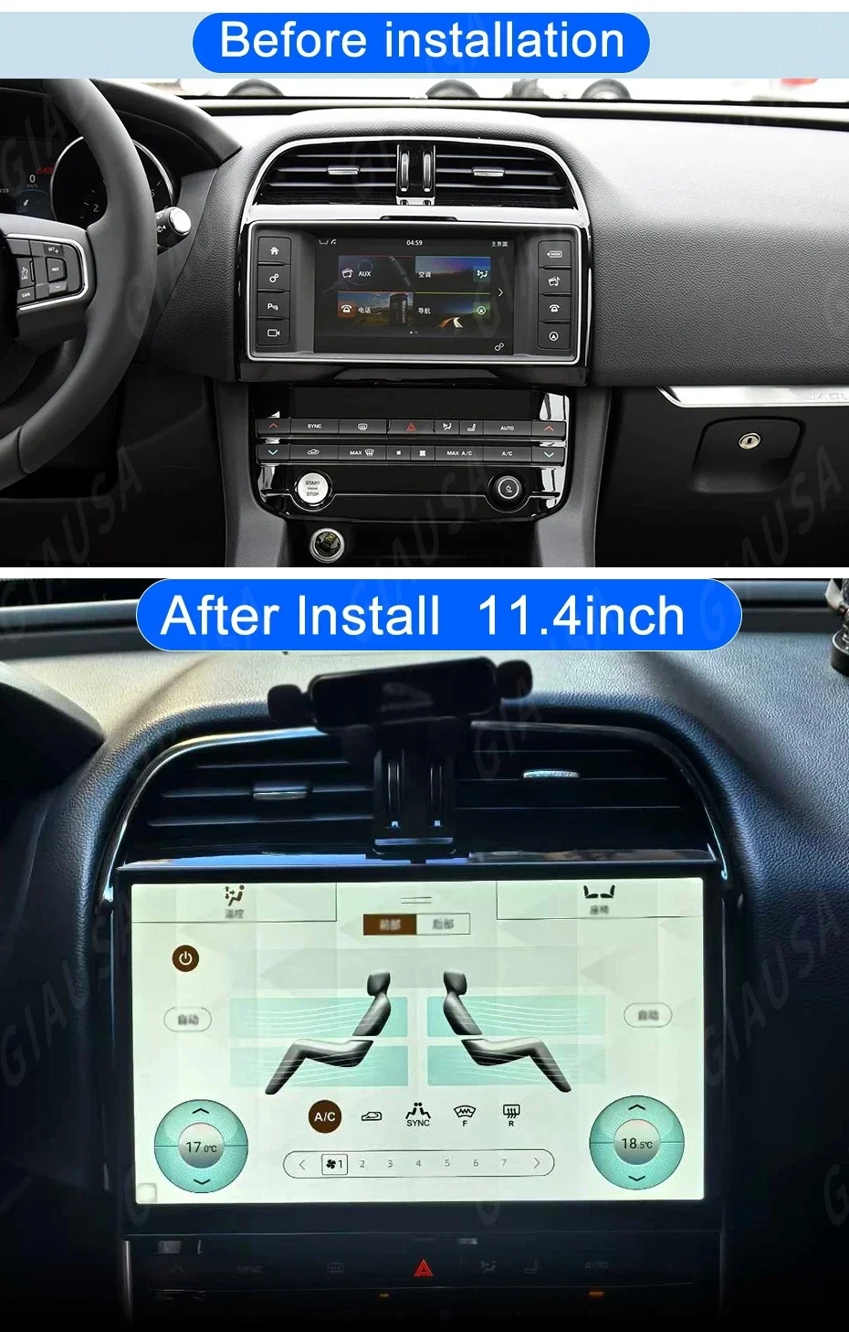 

11.4"android 13.0 Retains Original Car Oem Menu Media Player For Jaguar Xe/xel/f-pace/x760 2016-2020 Wireless Carplay Radio Auto