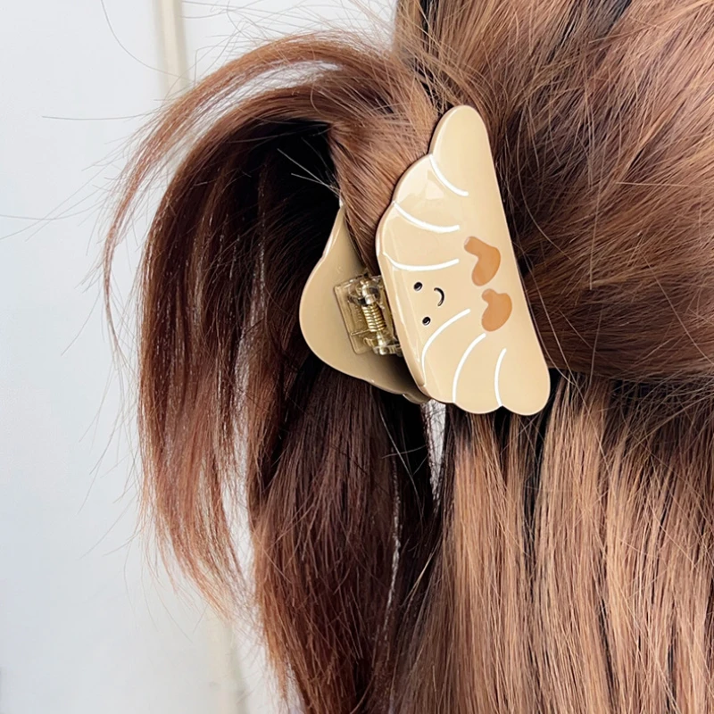 DS New Food Series Toast Croissant Hair Claw Cute Breakfast Claw Clips Acetate Crab Hair Clips for Women Girls Hair Accessories