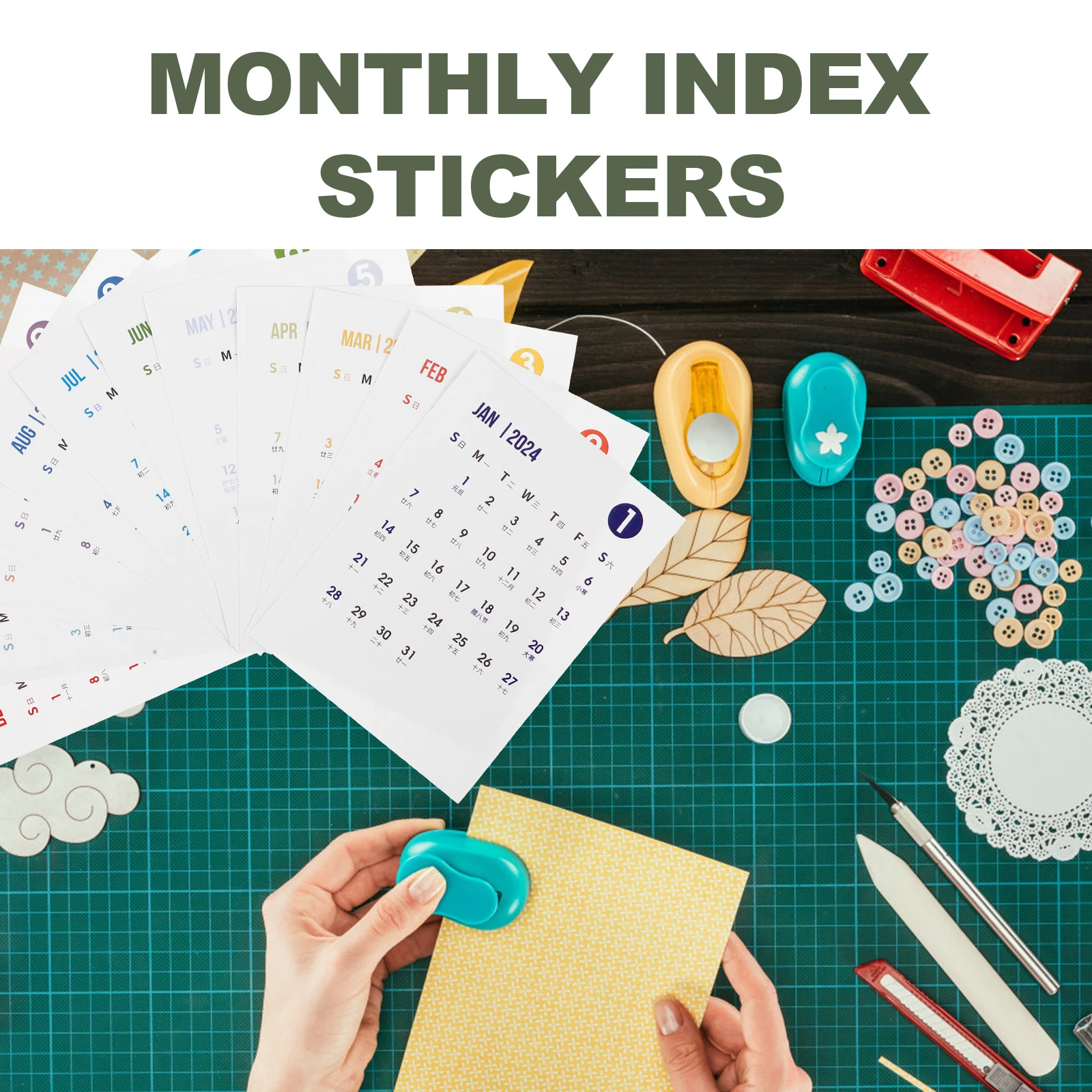 

12 Sheets Writing Paper Desk Calendar Stickers for Planners Decals Schedule Notepad Non-drying