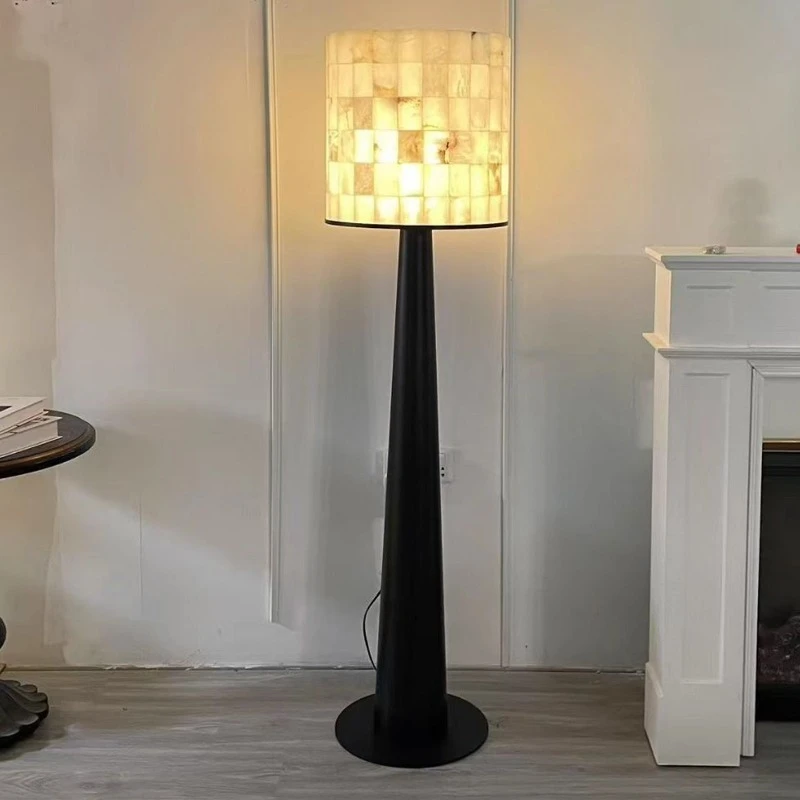 Marble floor lamp living room tea room atmosphere lamp vertical lamp