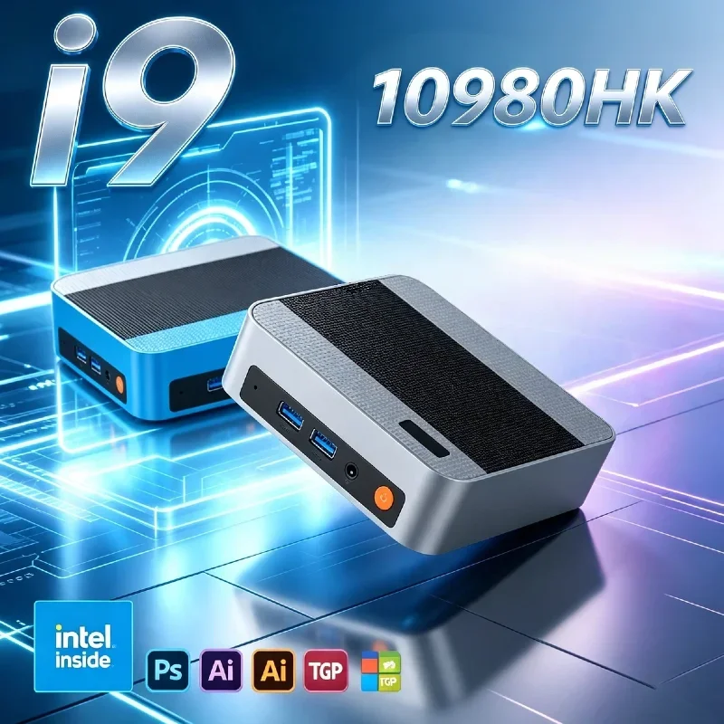 New Mini PC Computer Core i9 10980HK Mini PC Gamer 16GB RAM 1TB 2TB SSD Portable Gaming PC HD WiFi BT5.2 Desktop Office Work