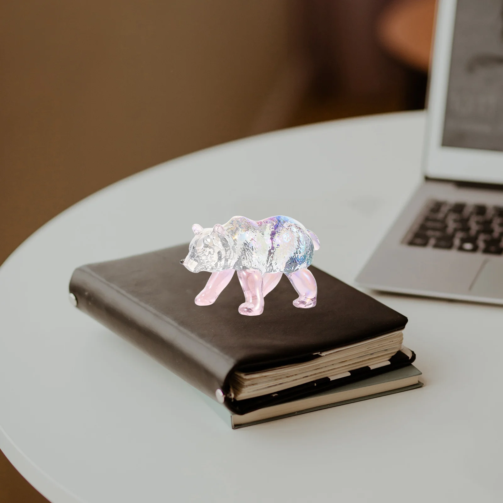 

Crystal Bear Clear Animal Sculpture Stylish Arctic Table Decoration Office Desk Ornament Paperweight