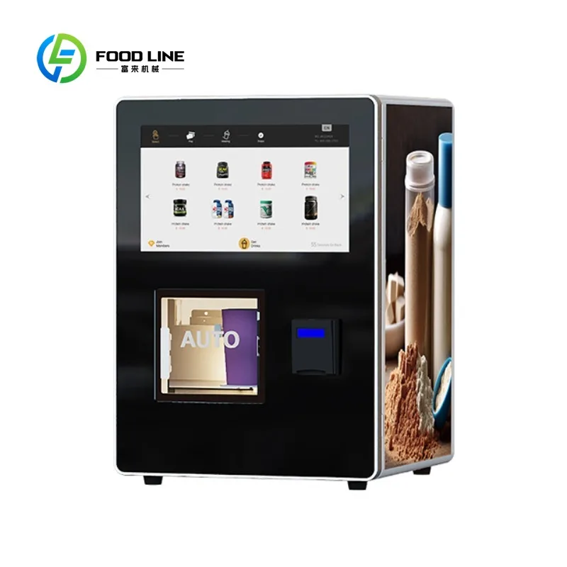 Desktop Beverage Vending Machine 18.5 Inch Touch Screen Independent Stirring System Gym Protein Shake Powder Coffee Dispenser