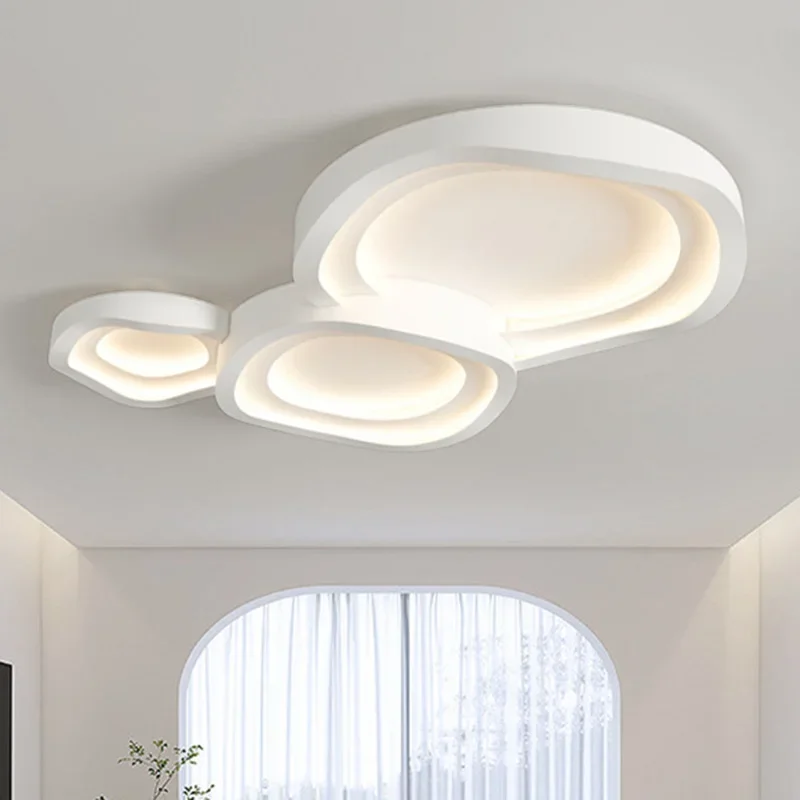 moderno e minimalista luz de teto ondulado estilo creme protecao para os olhos led lustre iluminacao quarto lampadas jantar 01