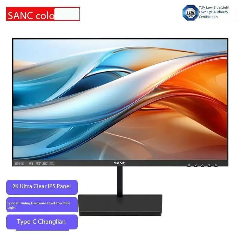 SANC 24 Inch Monitor 2K IPS+75HZ IPS PANEL DISPLAY LCD Display Screen OF24Q 100Hz+2K Hardware Low Blue Light Type-c