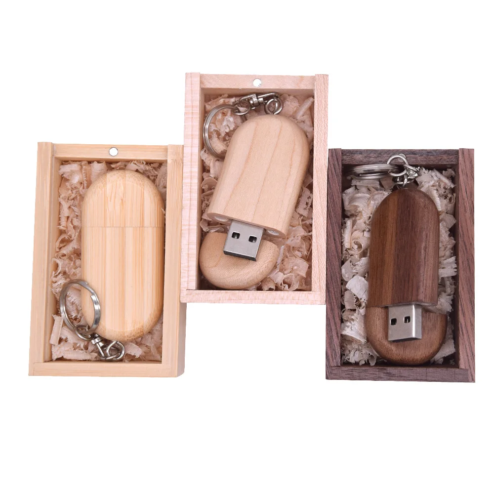 Customize LOGO maple wooden + Box Personal Logo pendrive 4GB 8GB 16GB 32GB Usb Flash Drive usb disk Memory stick wedding Gifts