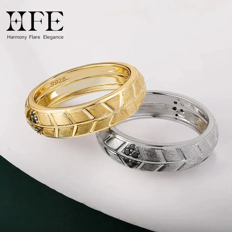 

HFE Moissanite Exquisite Ring 925 Sterling Silver Gold-Plated Stackable Design Halloween Themed Jewelry For Men and Women