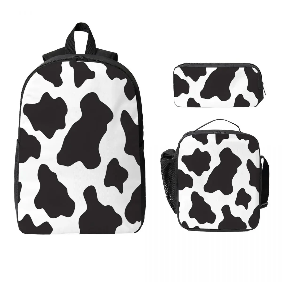 Cow Animal Print Cowboy Country Ranch Backpack BookBag School Bag Laptop Shoulder Bags 3ps Insulated Lunch Bag Pencil Case
