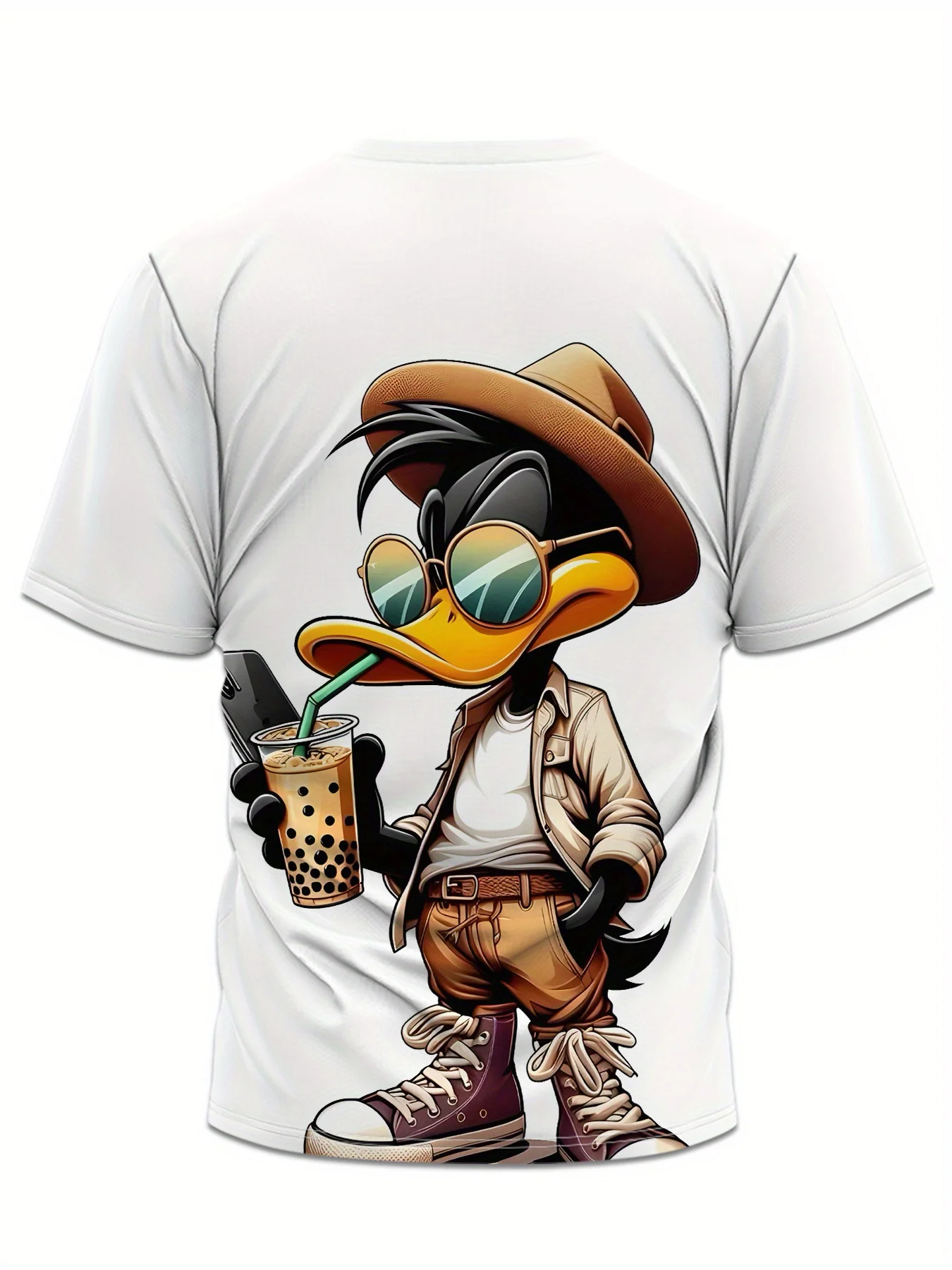 Set Pakaian Kasual Musim Panas Pria Kaos Grafis Donald Duck World Celana Pendek Pakaian Kasual Desain Cetak Lucu Set Tracksuit