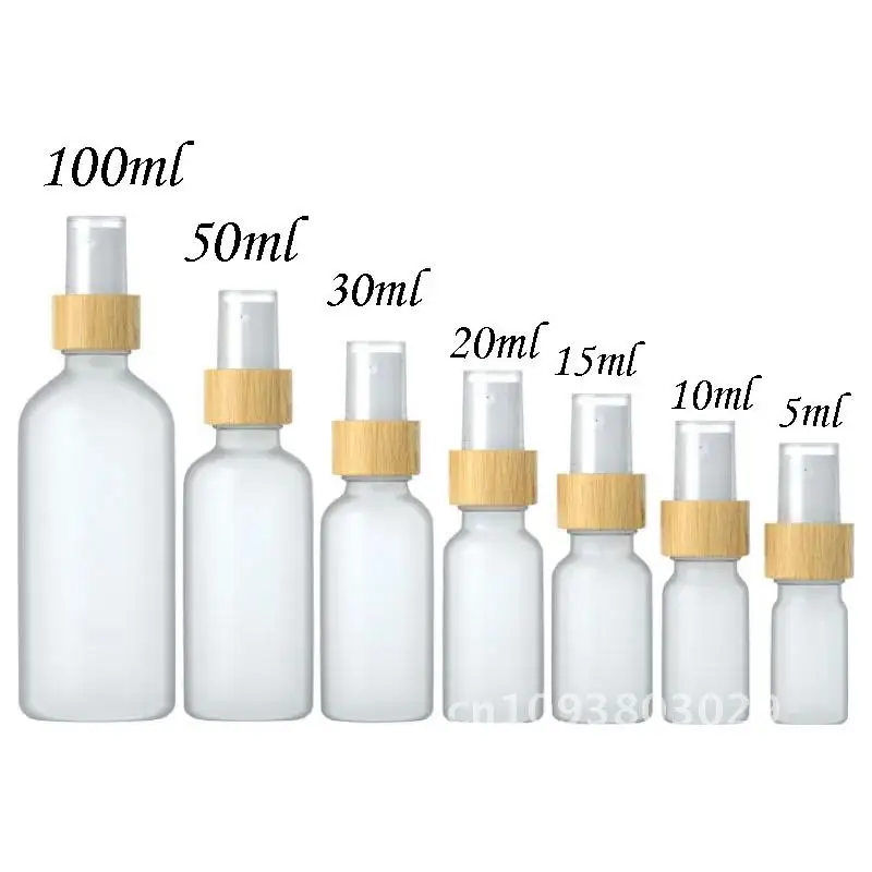 10 essentielle 50 ml mattierte Sprühflaschen mit Bambuskappe, leeres Sprühparfüm × für Flasche, Reiseflasche, Ölflasche, Probenglas