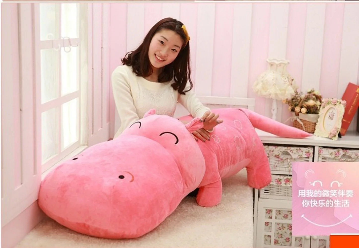 

lovely new plush pink hippo toy cartoon hippo doll gift toy about 120cm 0077