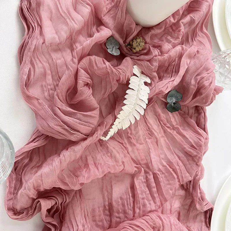 2 Pcs Solid Color Wedding Table Runner American Party Decoration Banquet Long Tablecloth Super Soft Easy-care Home Textile