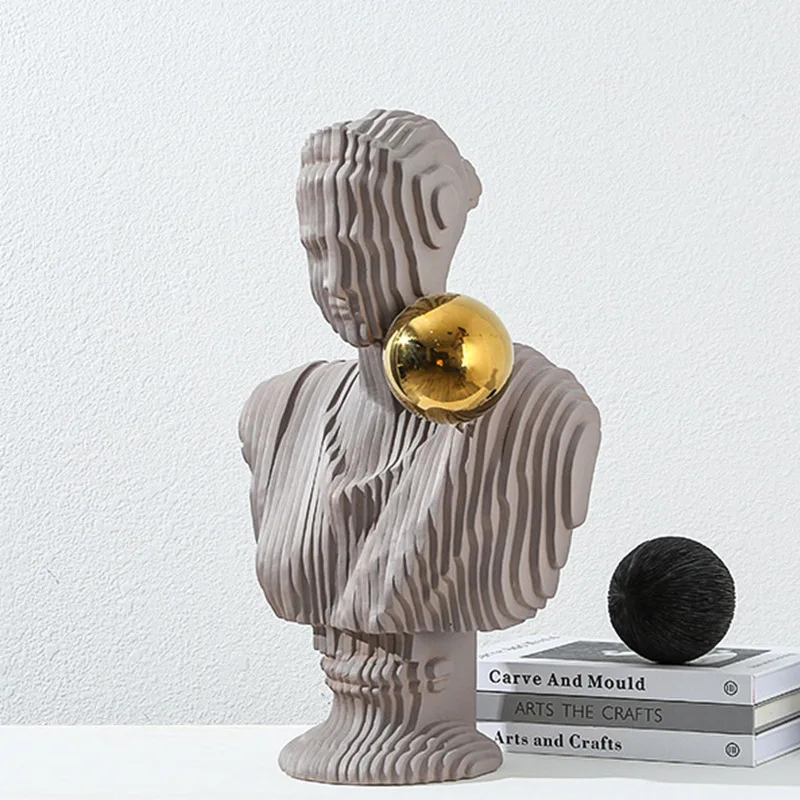 Light luxury cut figure art sculpture, model room office bookcase storage home handicrafts business gifts