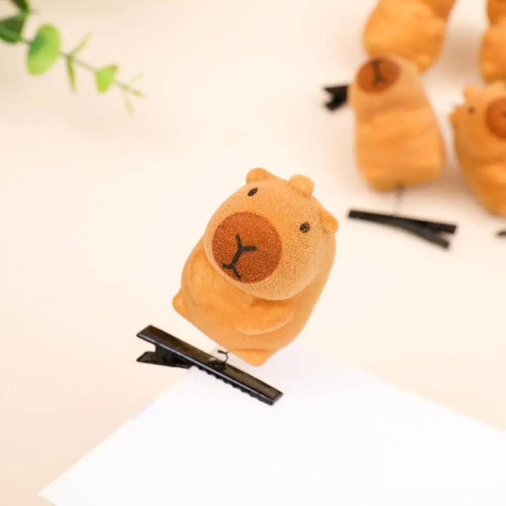 5/10PCS Cartoon Funny 3D Kapibala Plush Hairpin Fashion Animal Lovely Capybara Hair Clip Accessories Headwear Wholesale Gift