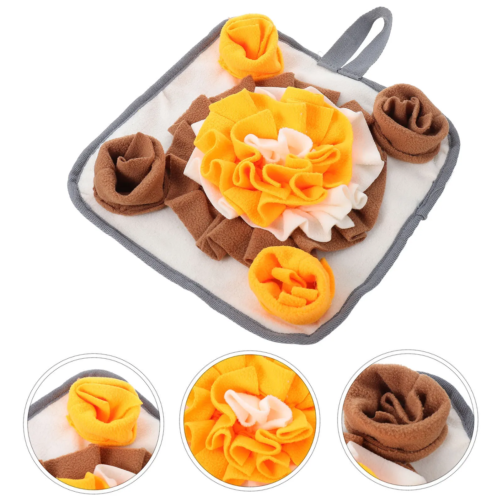 

Pet Nose Work Mat Polar Fleece Rabbit Slow Feeder Mat Non Slip Bottom Small Animal Foraging Pad Intelligence Toy for Rabbit