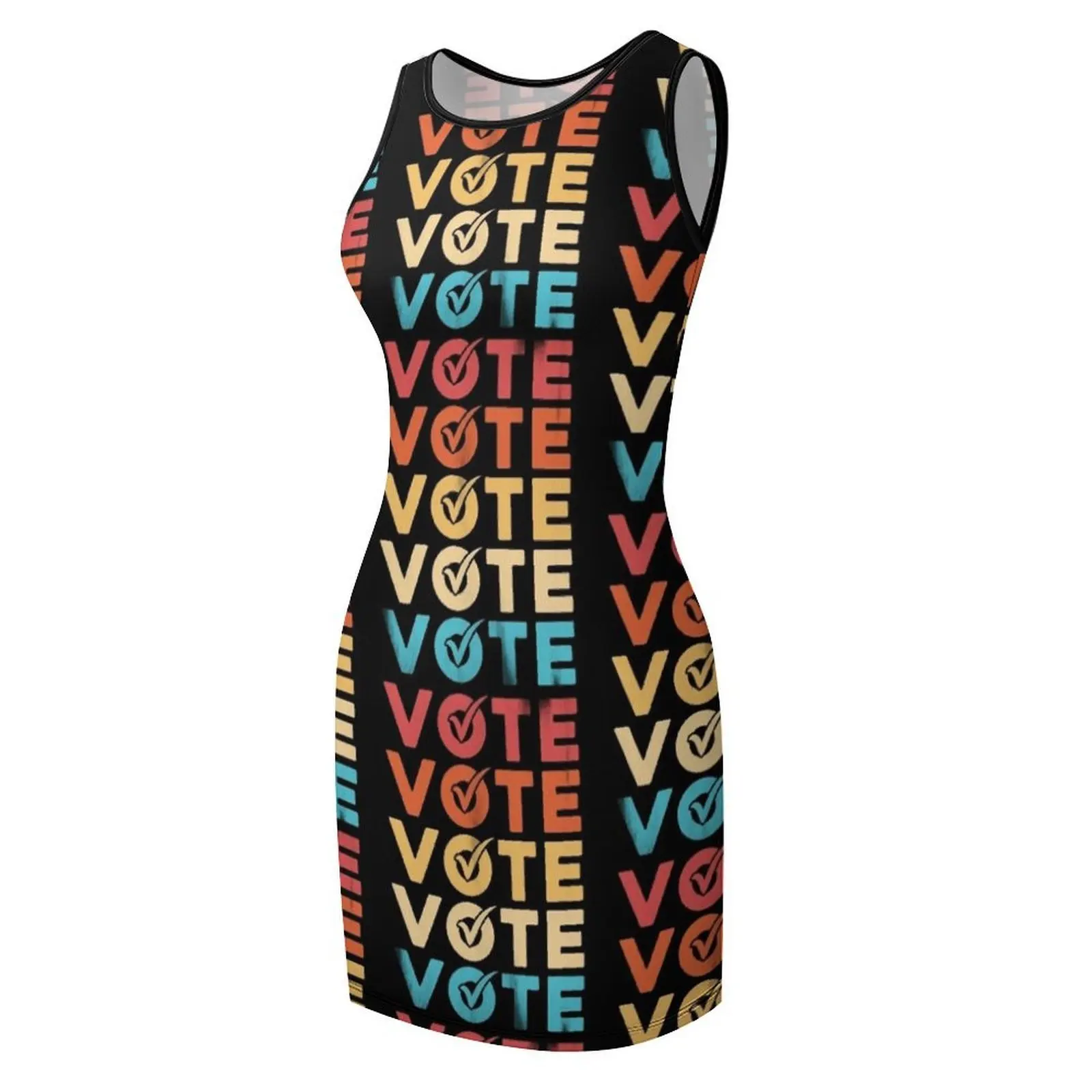 投票 2024 投票 アメリカ選挙 ヴィンテージ Tシャツ ノースリーブ サンドレス 女性服 エレガント ゲスト ウェディングドレス