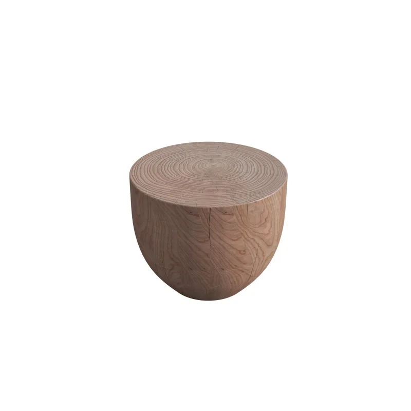 Creative hotel B & B living room wooden stump sofa edge wooden pier corner, modern simple tree pier coffee table