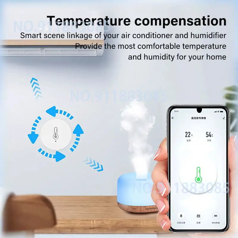 Tuya Zigbee Temperature And Humidity Sensor Battery Powered SmartLife APP Hygrometer Controller Monitoring For Alexa Google Home