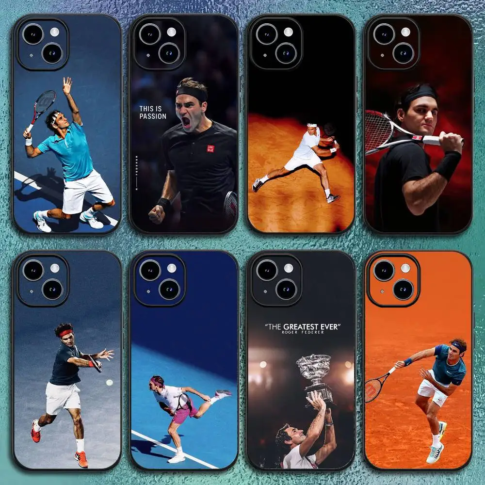 R-Roger F-Federer Handyhülle für iPhone 17 12 13 14 15 16 Pro Max Plus Classic schwarze Softshell