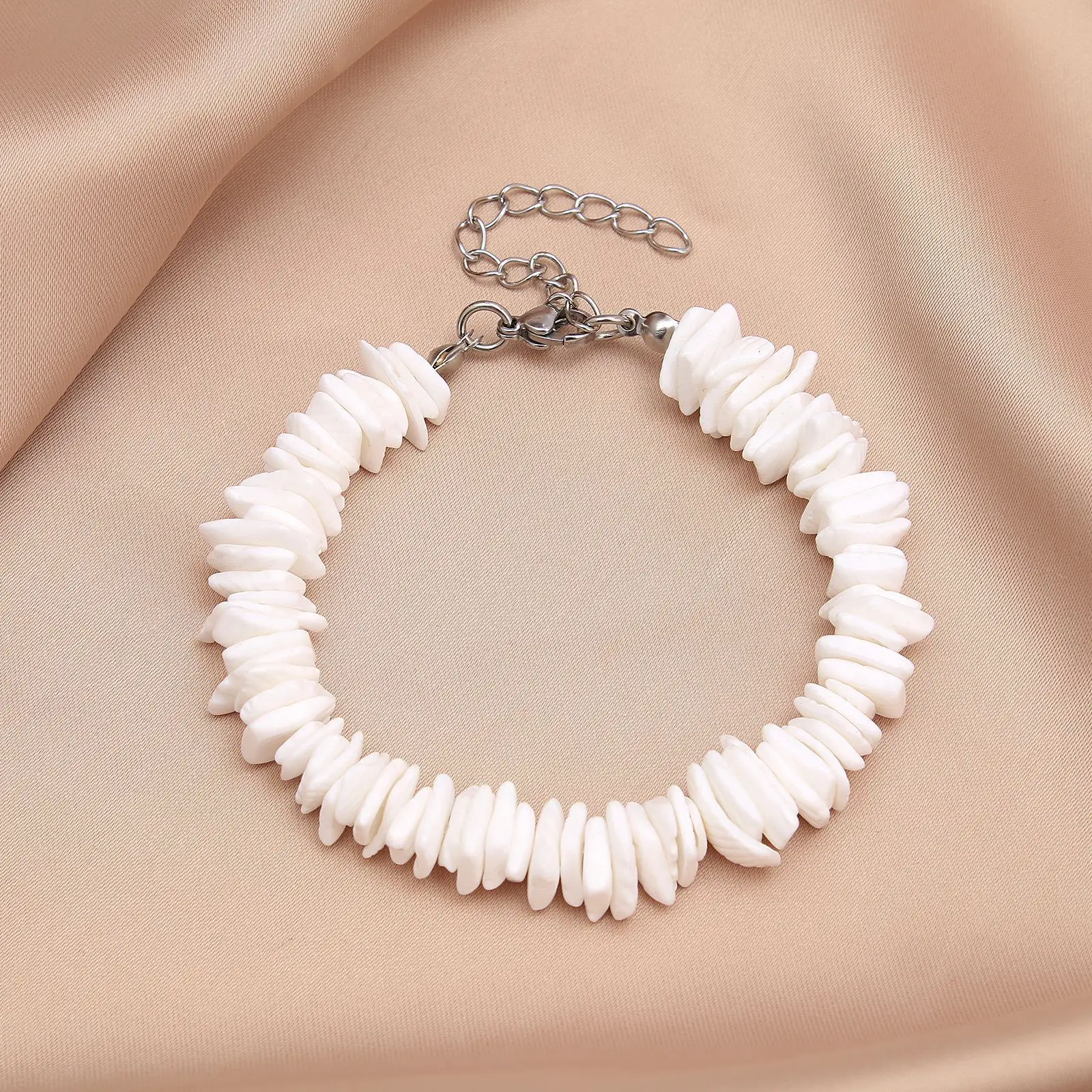 New Arrival Boho Ocean Beach Irregular Natural Sea Shell Bracelet Summer Bohemian Shell Hand Bracelet Jewelry Accessories