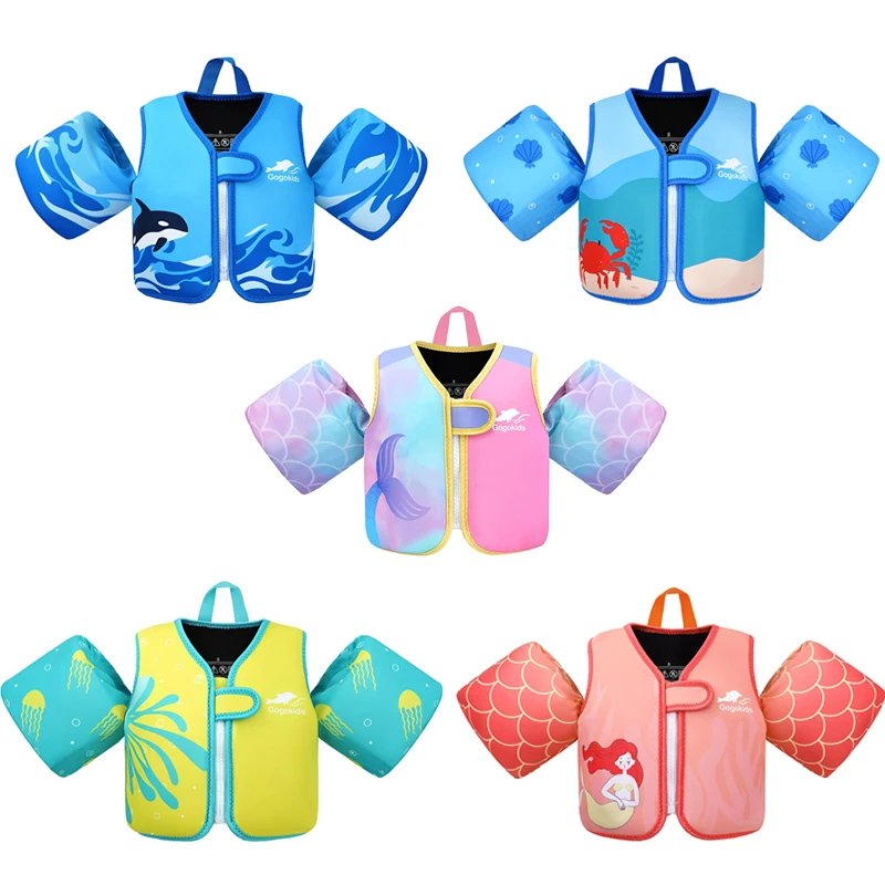 Kids Swim Vests Cartoon Children Float Arm Sleeve Floating Ring Safe Life Jacket Safety Swimming Training Pool Float Jackets