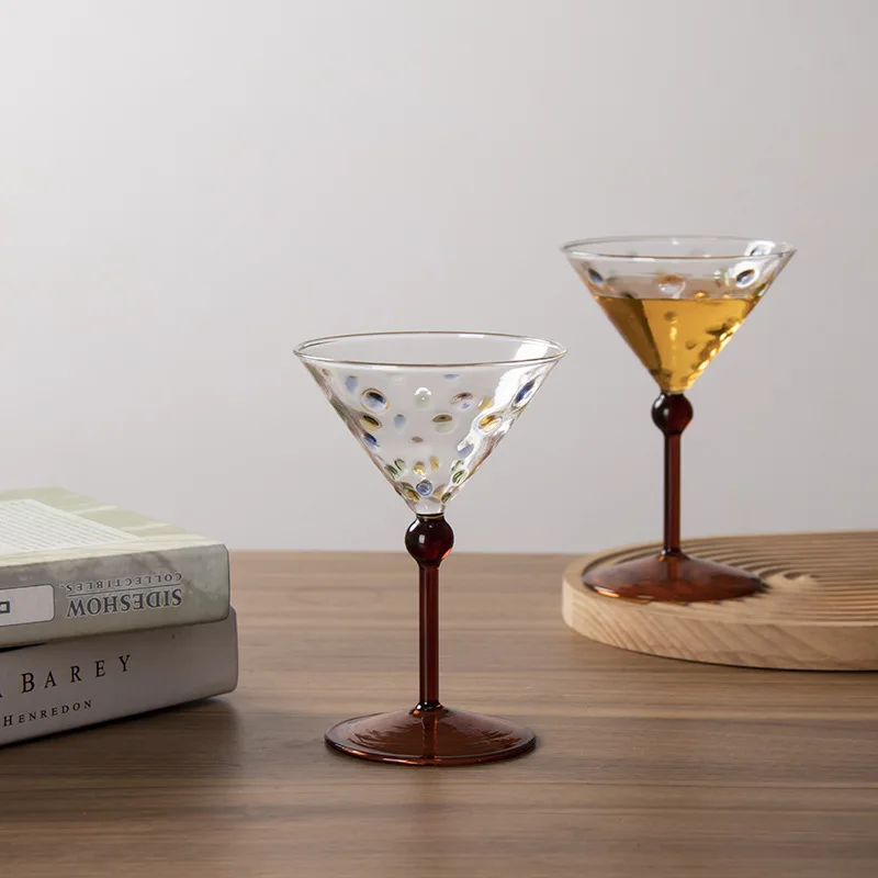 

Креативные красочные бокалы для вина в горошек, бытовые высокие коктейльные бокалы в винтажном стиле и бокалы для шампанского, подарок на свадьбу