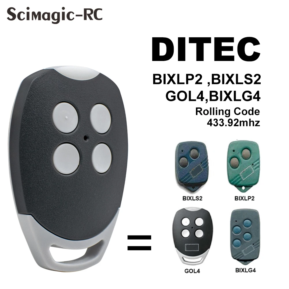 Imagem -05 - Controle Remoto para Porta de Garagem 43392 Mhz Código de Rolamento Ditec Eficiente Zen2 Zen4 Zen2w Zen4w Gol4 Bixls2 Bixlp2 Bixlg4 Pcs