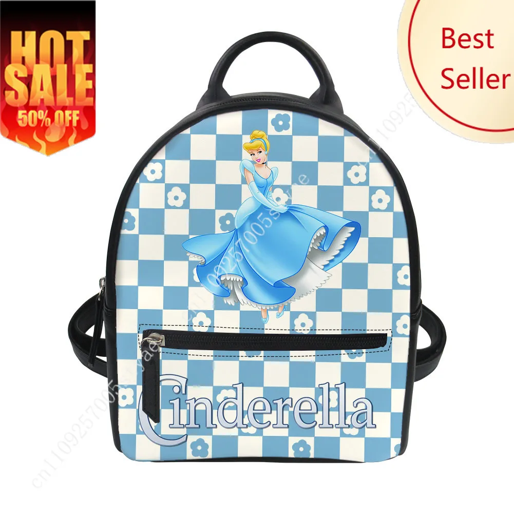 

Cinderella Backpack Disney Cartoon Decorate Leather Bags Design Your Photo Logo Text Party Holiday Custom Gifts