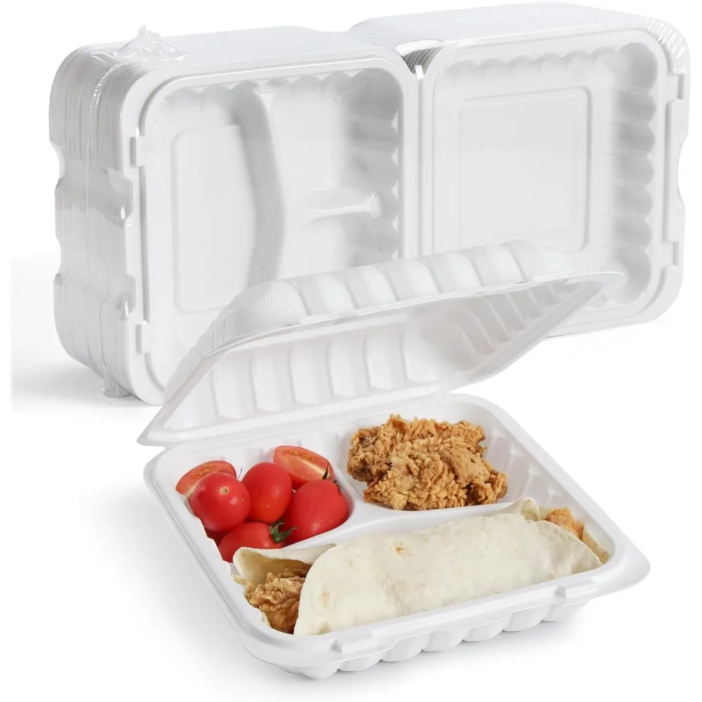 

9" 41 oz 100-Pack BPA-Free Plastic Food Containers, Microwave & Freezer Safe, Stackable Design for Meal Prep