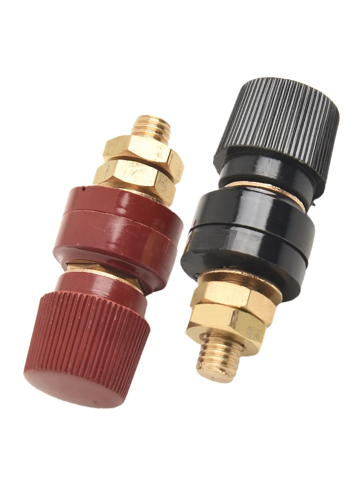 

1 Pair Binding Post M8 Thread 555 Type Brass Stud Power Junction Post Connector Welding Machines Round All-copper Binding Post