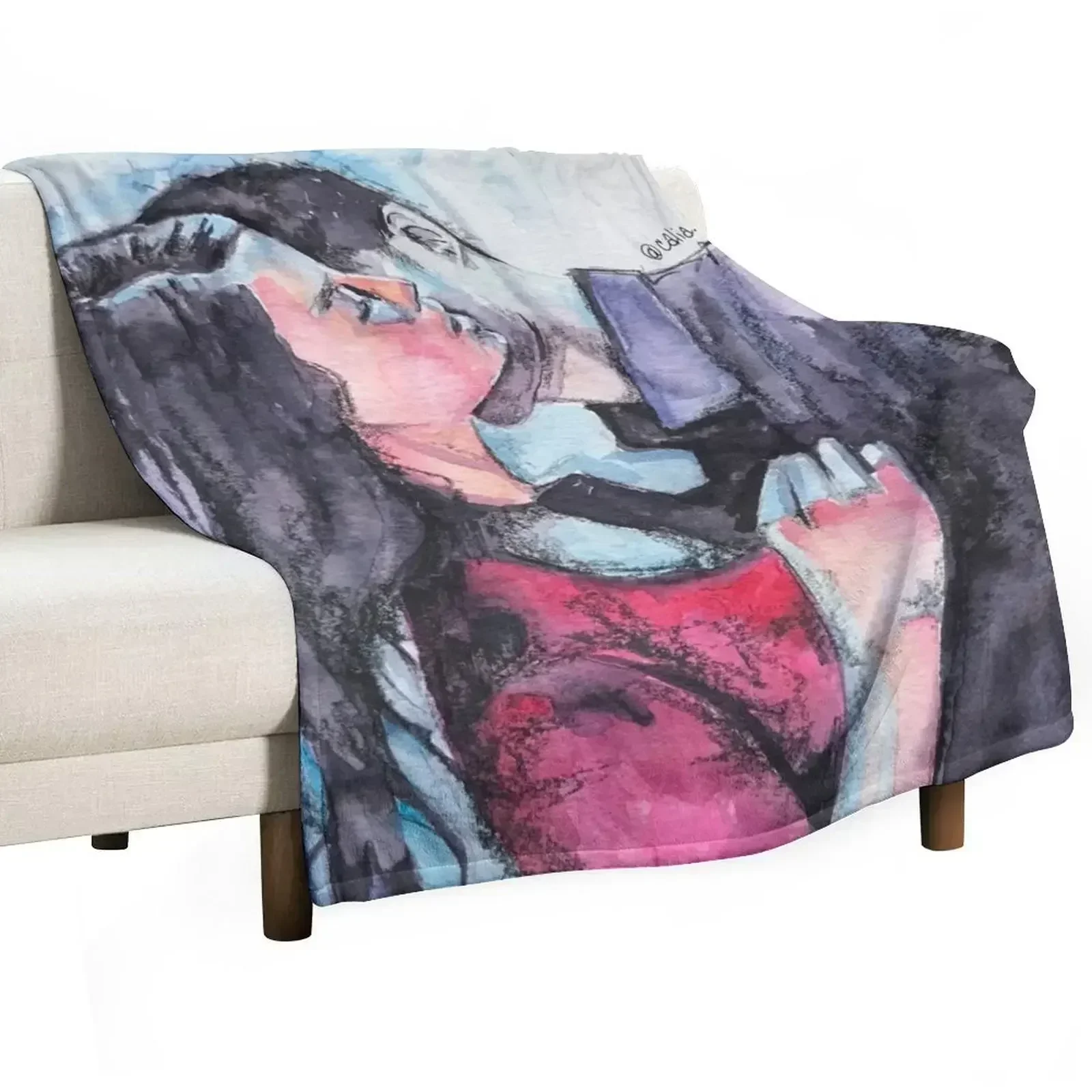 Deckerstar - Hearts Tethered Throw Blanket Nap manga Bed linens Extra Large Throw bed plaid Winter beds Blankets