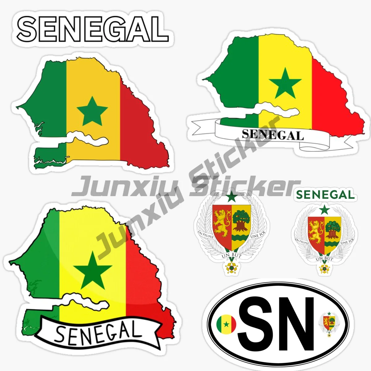 

SENEGAL Senegalese Flag Map Car Sticker Vinyl Waterproof and Self-adhesive Bumper Guitar Skate Locker Decal Accessories