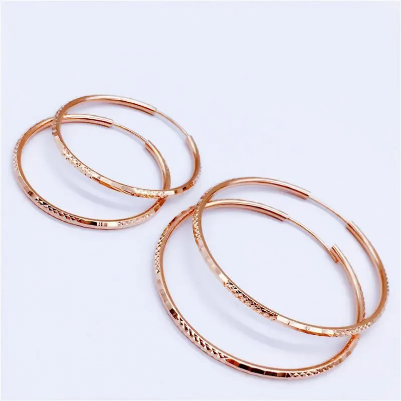 Fashion Charms Earrings for Women Classic Exaggerated Glamour Big Circle Hoop Earings Banquet Copper Plated Rose Gold  Jewelry