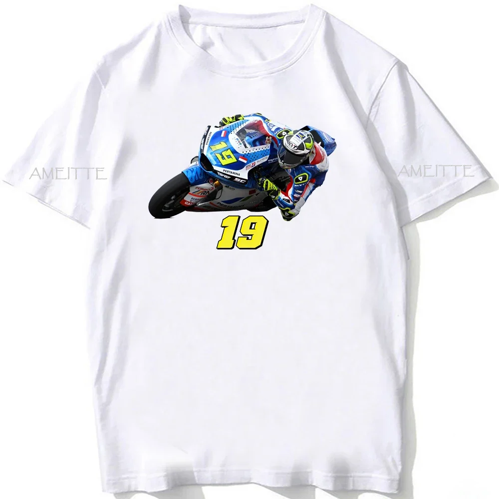 Lorenzo Dalla Porta 19 GP Race T-Shirt Men Short Sleeve Hip Hop Boy Casual Tees Adventure Motorcycle Riding Sport White Tops