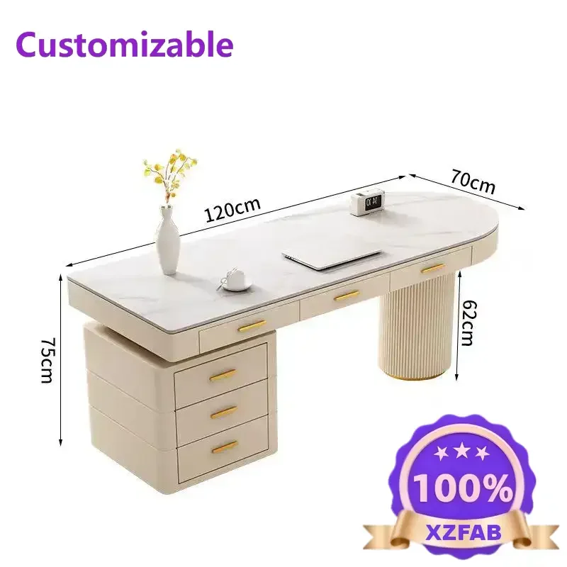 Factory Direct 2026 Cream Wind Slate Desk Household Simple Desktop Computer Desk Light Luxury Boss Desk